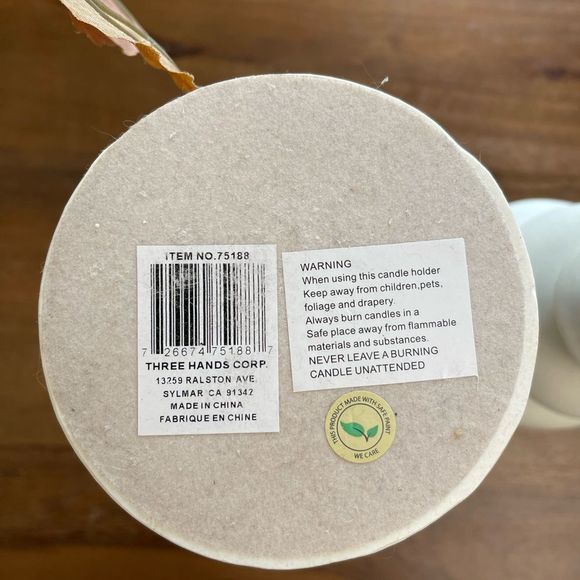 Set of Two White Pillar Candle Holders - Picture 12 of 14